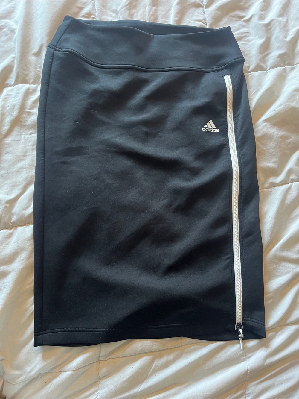 adidas Black Pencil Skirt with White Zip